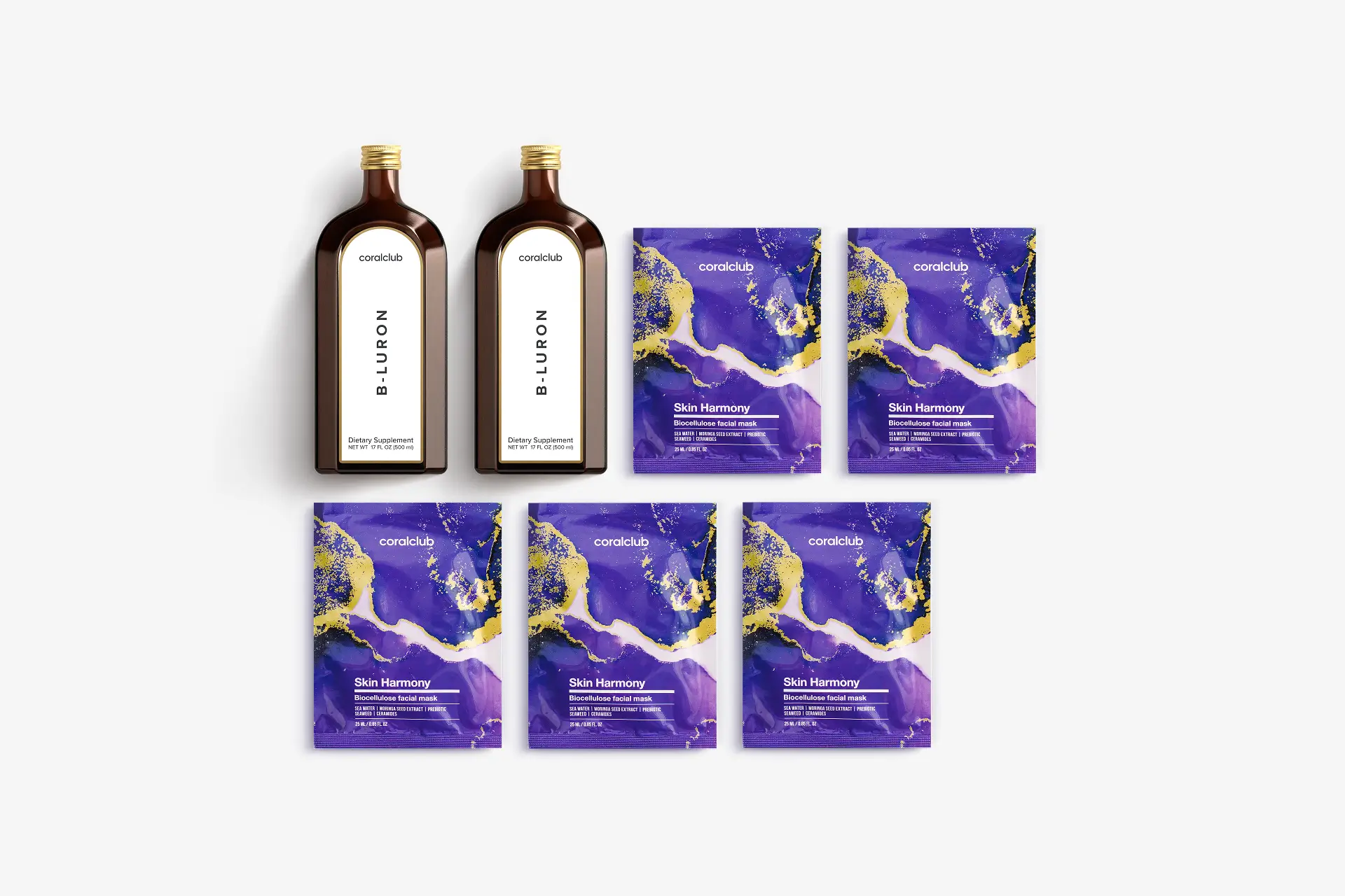 B-Luron + Skin Harmony Biyoselüloz yüz maskesi (5 maske)